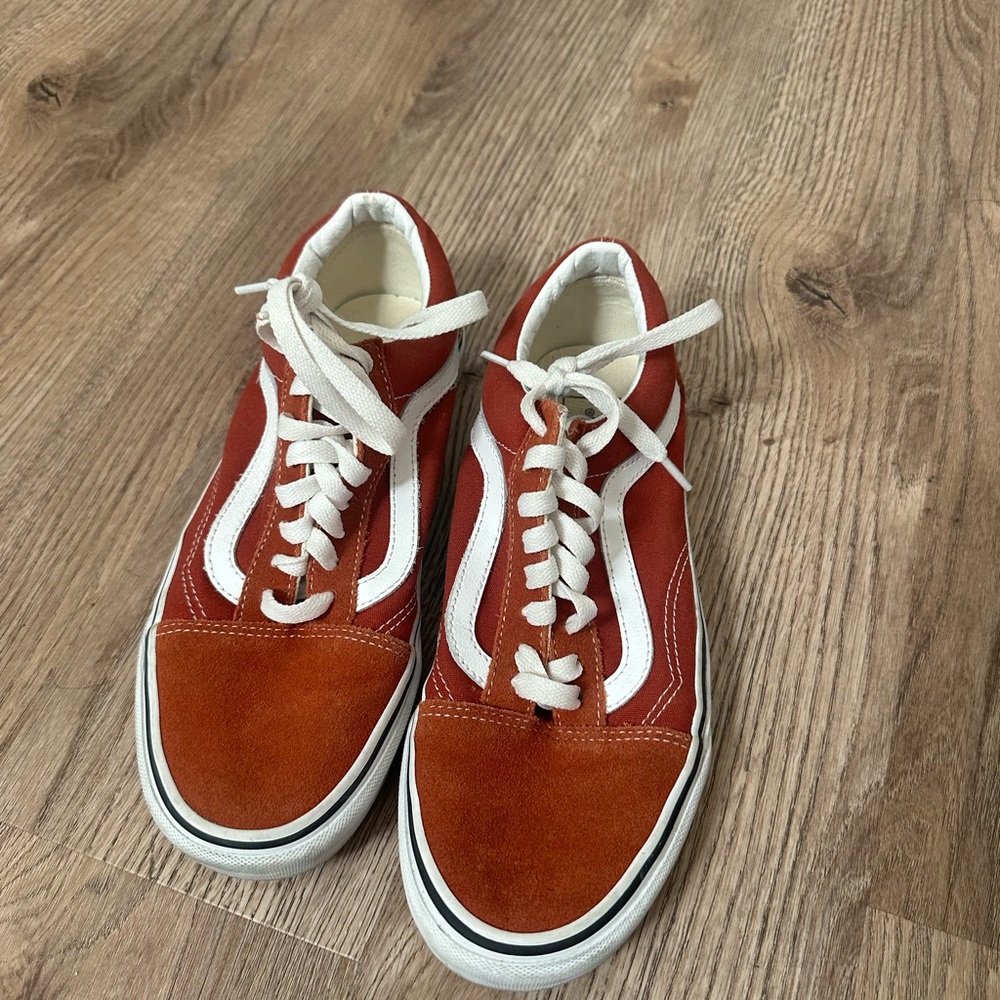 Vans Women Rust and White Sneakers